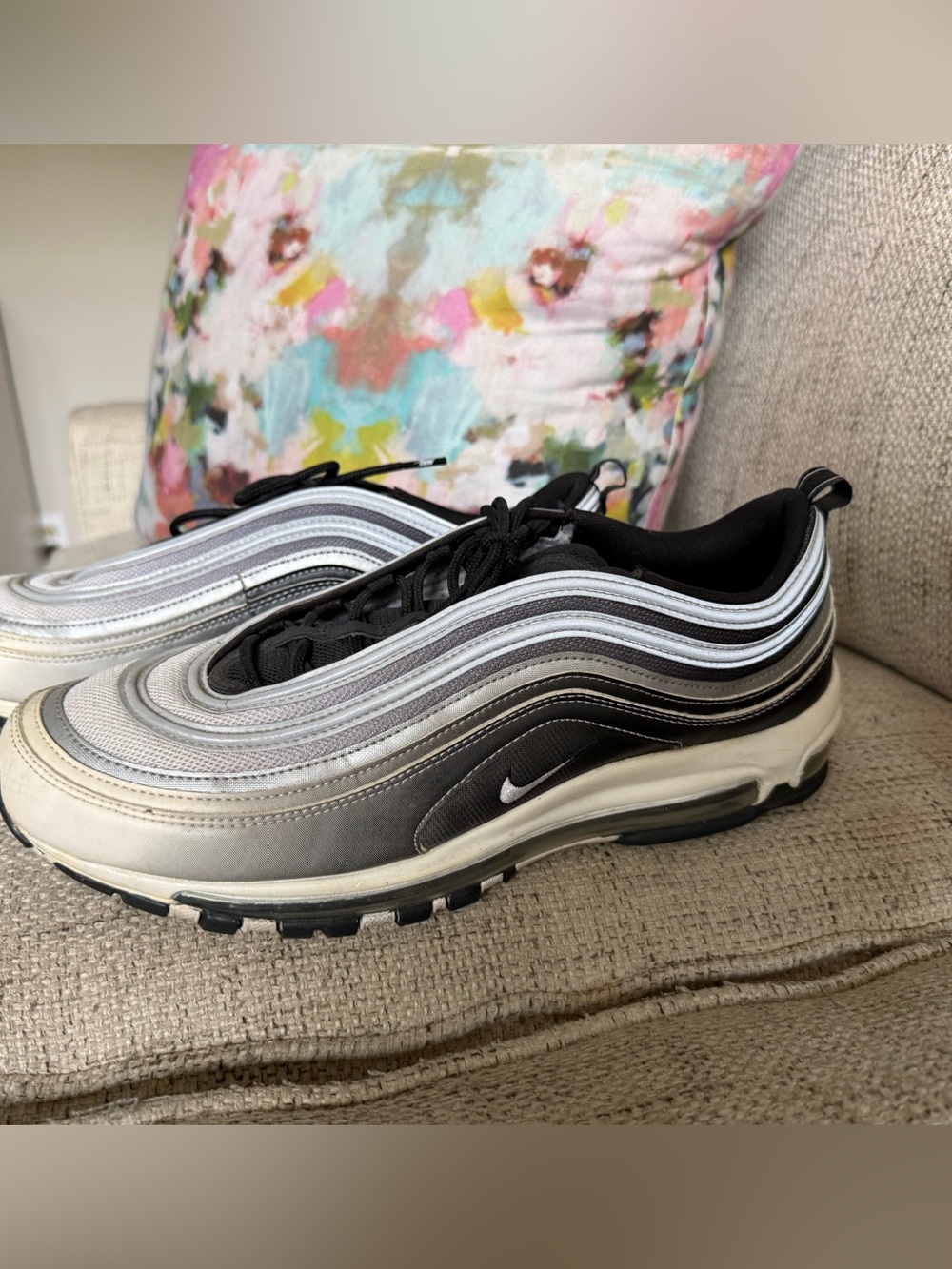 Nike Silver and Black 97